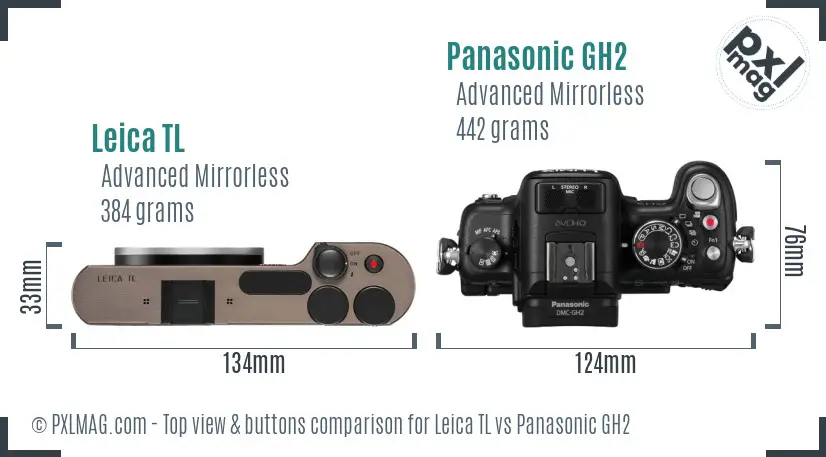 Leica TL vs Panasonic GH2 top view buttons comparison Leica TL vs Panasonic GH2 top view buttons comparison