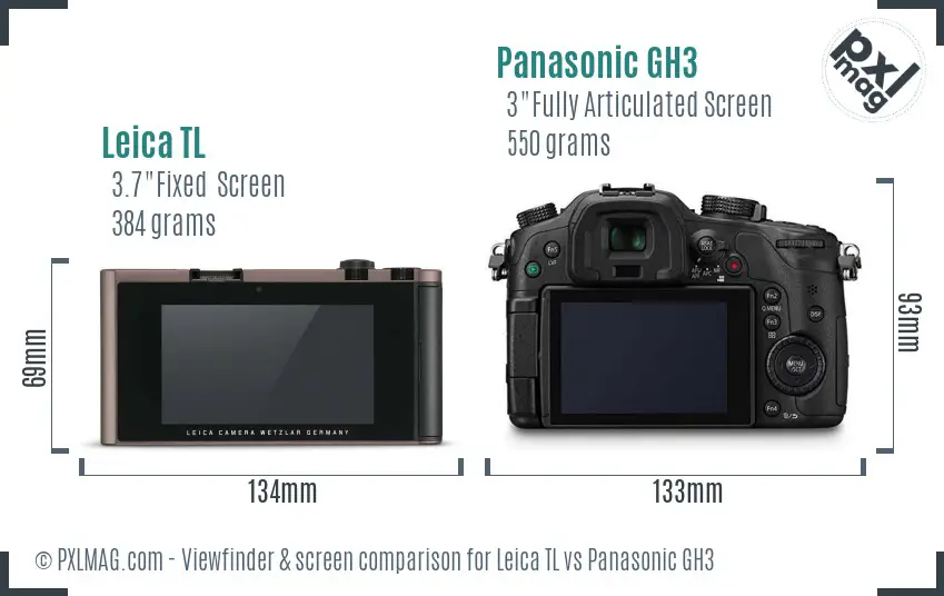 Leica TL vs Panasonic GH3 Screen and Viewfinder comparison