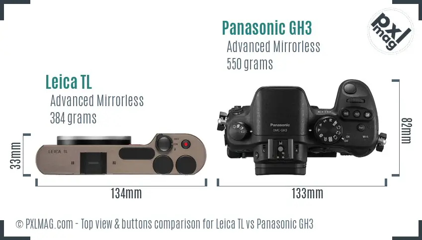 Leica TL vs Panasonic GH3 top view buttons comparison