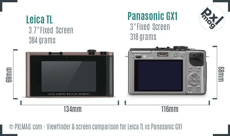 Leica TL vs Panasonic GX1 Screen and Viewfinder comparison