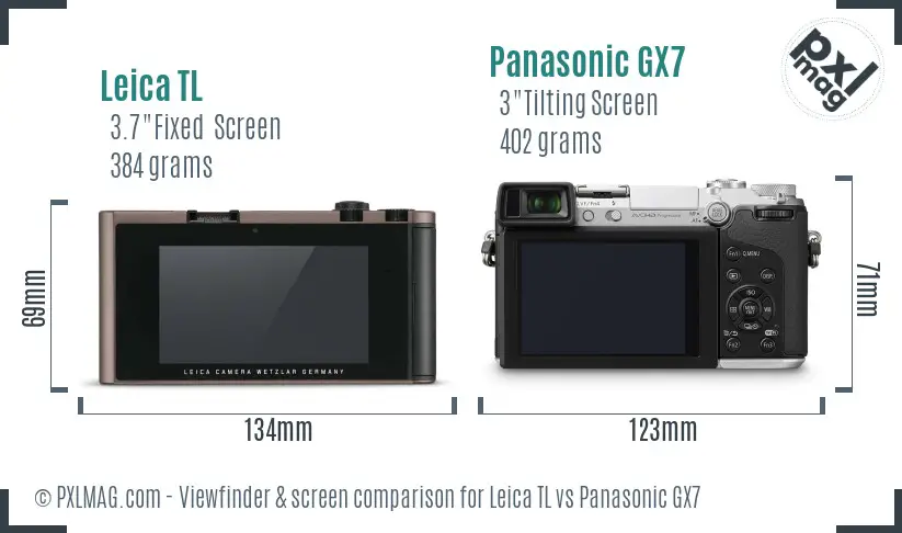 Leica TL vs Panasonic GX7 Screen and Viewfinder comparison
