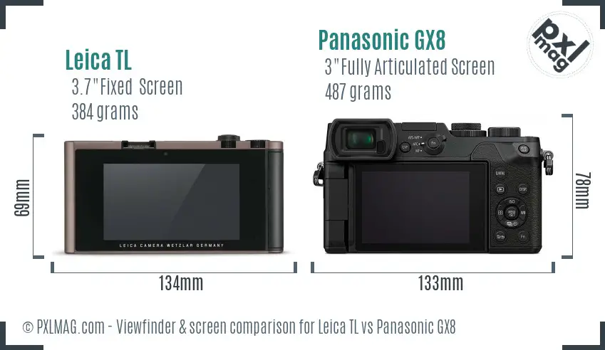 Leica TL vs Panasonic GX8 Screen and Viewfinder comparison Leica TL vs Panasonic GX8 Screen and Viewfinder comparison