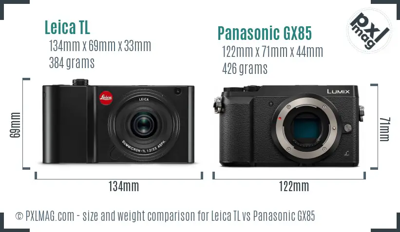 Leica TL vs Panasonic GX85 size comparison Leica TL vs Panasonic GX85 size comparison