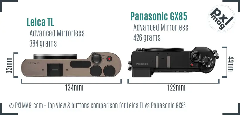 Leica TL vs Panasonic GX85 top view buttons comparison Leica TL vs Panasonic GX85 top view buttons comparison