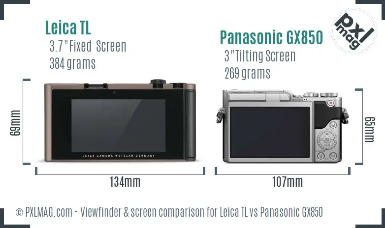 Leica TL vs Panasonic GX850 Screen and Viewfinder comparison Leica TL vs Panasonic GX850 Screen and Viewfinder comparison
