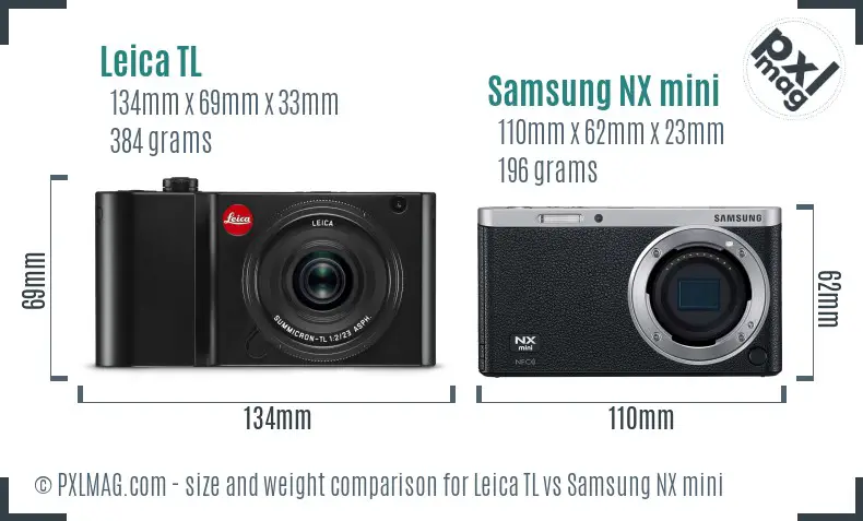 Leica TL vs Samsung NX mini size comparison