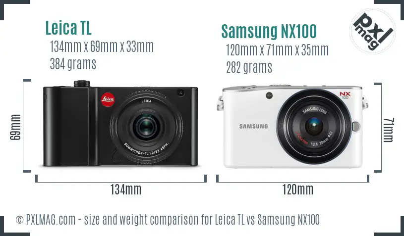 Leica TL vs Samsung NX100 size comparison