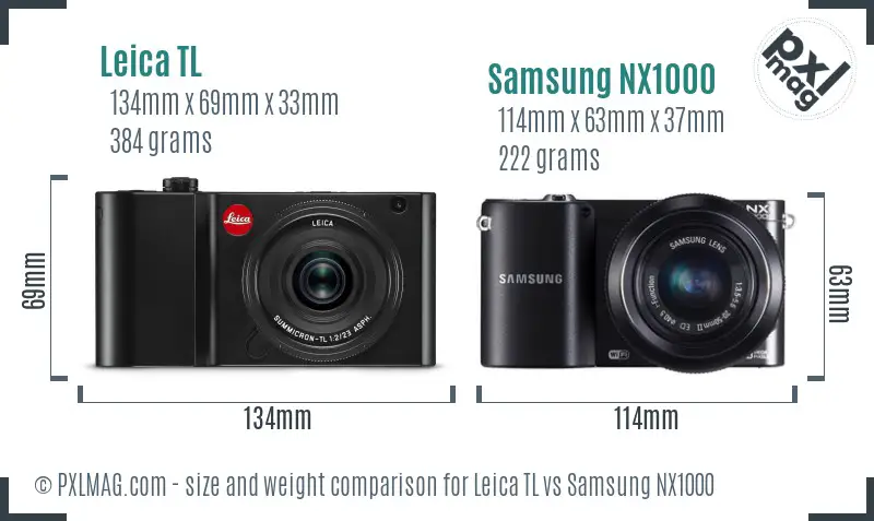 Leica TL vs Samsung NX1000 size comparison