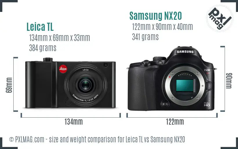 Leica TL vs Samsung NX20 size comparison