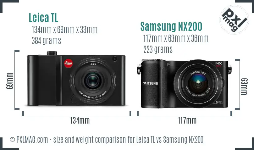 Leica TL vs Samsung NX200 size comparison