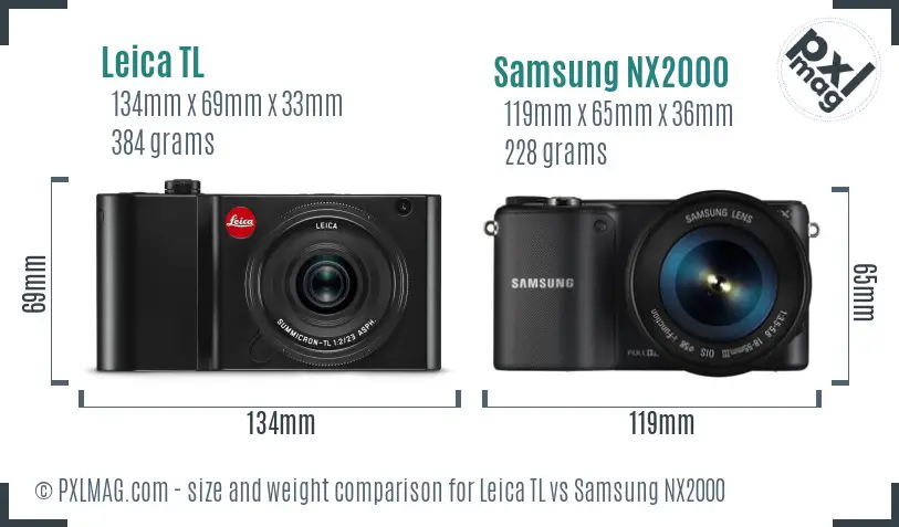 Leica TL vs Samsung NX2000 size comparison