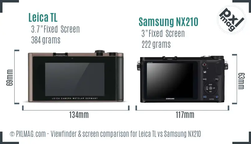 Leica TL vs Samsung NX210 Screen and Viewfinder comparison Leica TL vs Samsung NX210 Screen and Viewfinder comparison