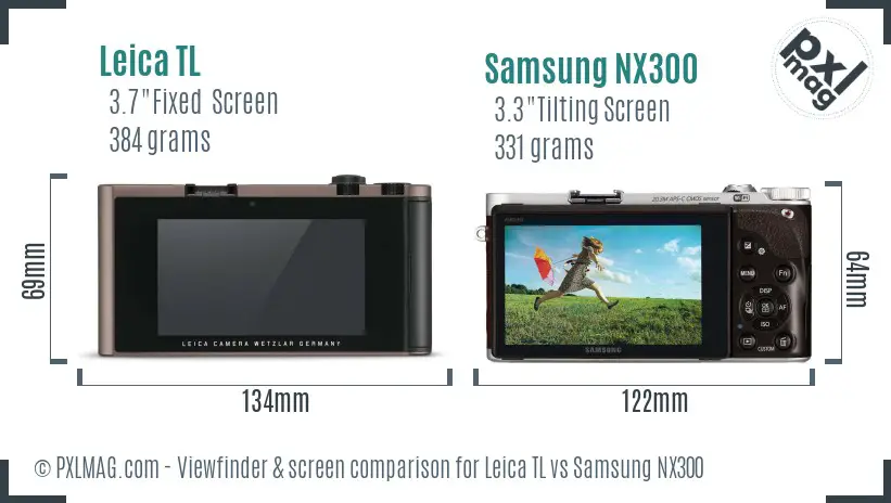 Leica TL vs Samsung NX300 Screen and Viewfinder comparison