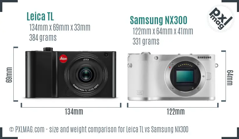 Leica TL vs Samsung NX300 size comparison