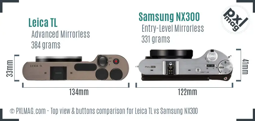 Leica TL vs Samsung NX300 top view buttons comparison