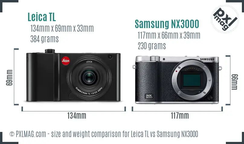 Leica TL vs Samsung NX3000 size comparison