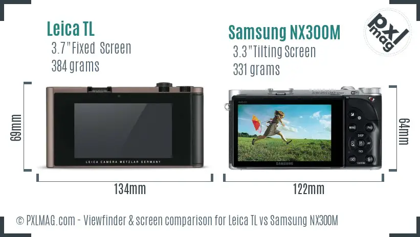 Leica TL vs Samsung NX300M Screen and Viewfinder comparison
