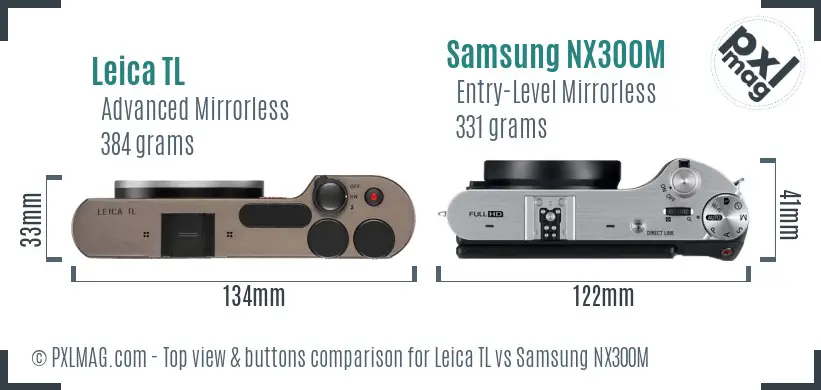 Leica TL vs Samsung NX300M top view buttons comparison