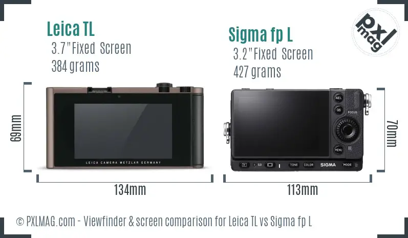 Leica TL vs Sigma fp L Screen and Viewfinder comparison
