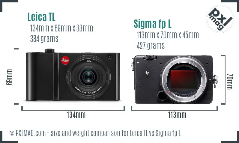 Leica TL vs Sigma fp L size comparison