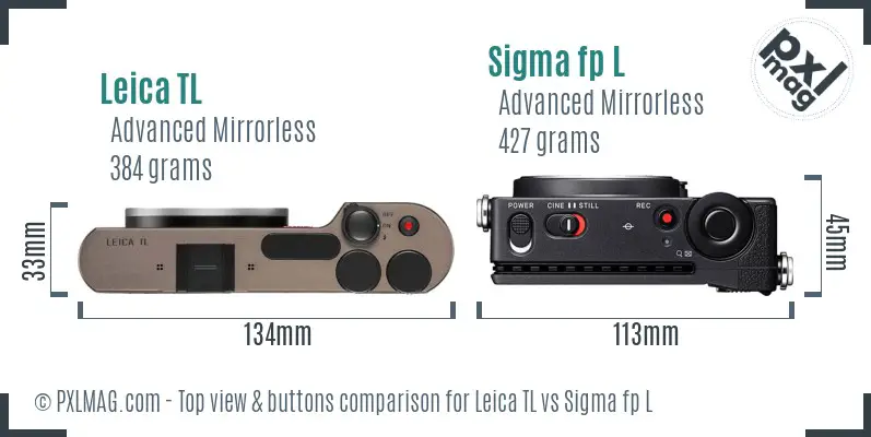 Leica TL vs Sigma fp L top view buttons comparison