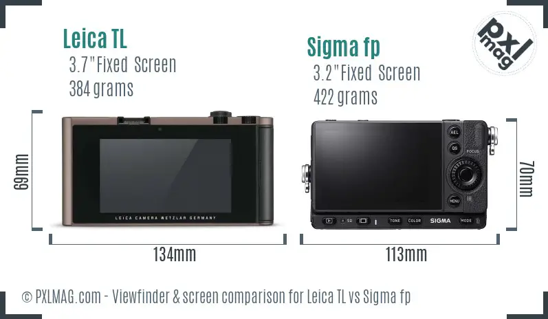 Leica TL vs Sigma fp Screen and Viewfinder comparison