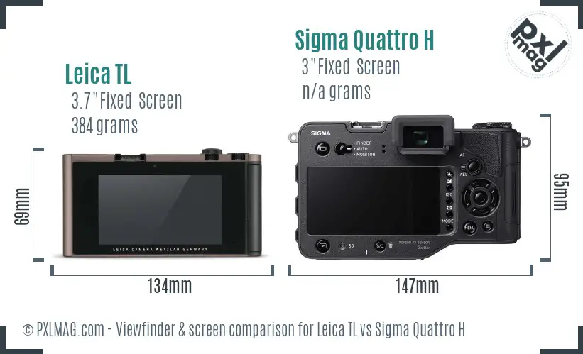 Leica TL vs Sigma Quattro H Screen and Viewfinder comparison