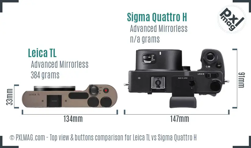 Leica TL vs Sigma Quattro H top view buttons comparison