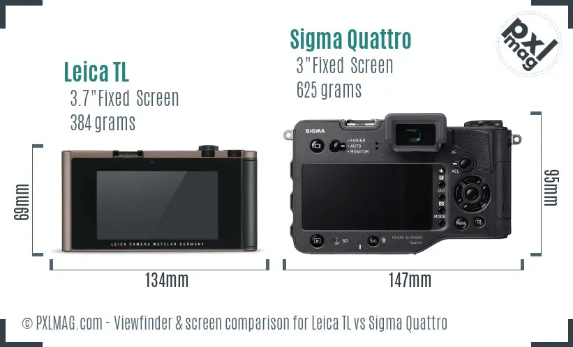 Leica TL vs Sigma Quattro Screen and Viewfinder comparison