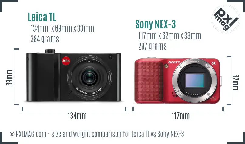 Leica TL vs Sony NEX-3 size comparison