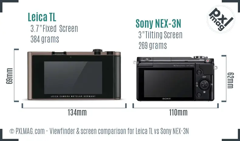 Leica TL vs Sony NEX-3N Screen and Viewfinder comparison Leica TL vs Sony NEX-3N Screen and Viewfinder comparison
