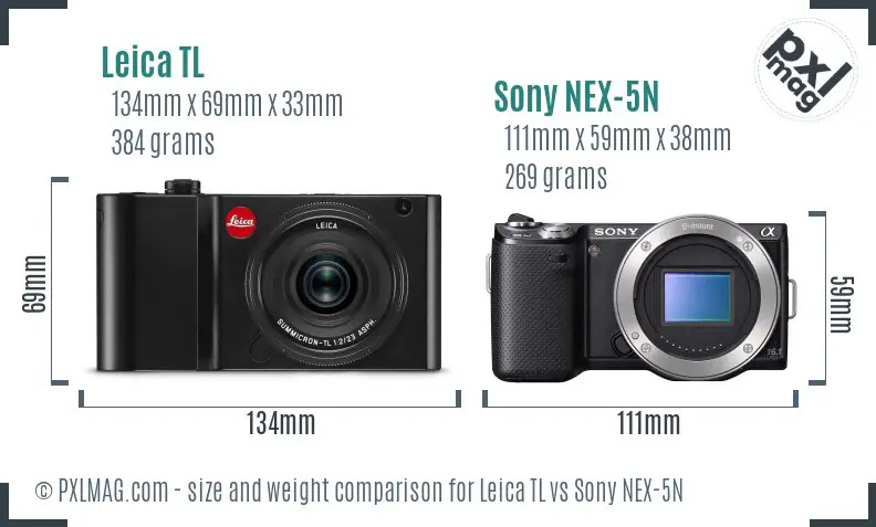 Leica TL vs Sony NEX-5N size comparison