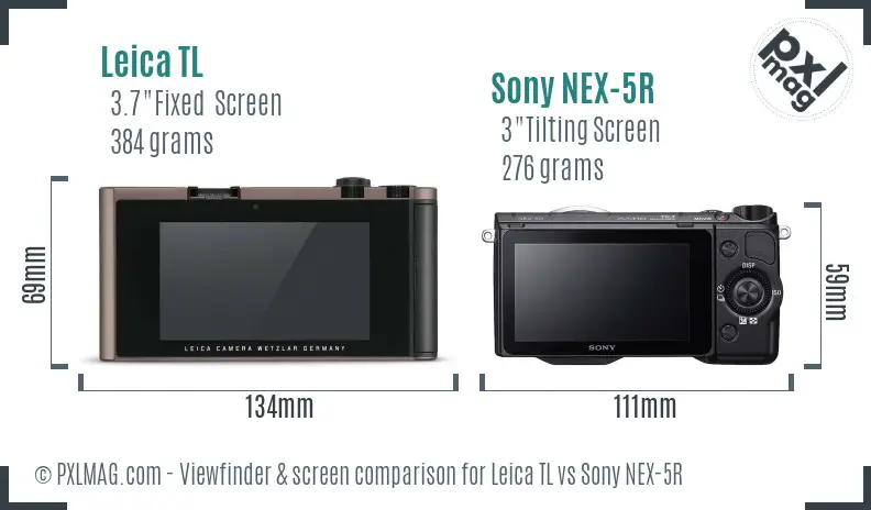 Leica TL vs Sony NEX-5R Screen and Viewfinder comparison