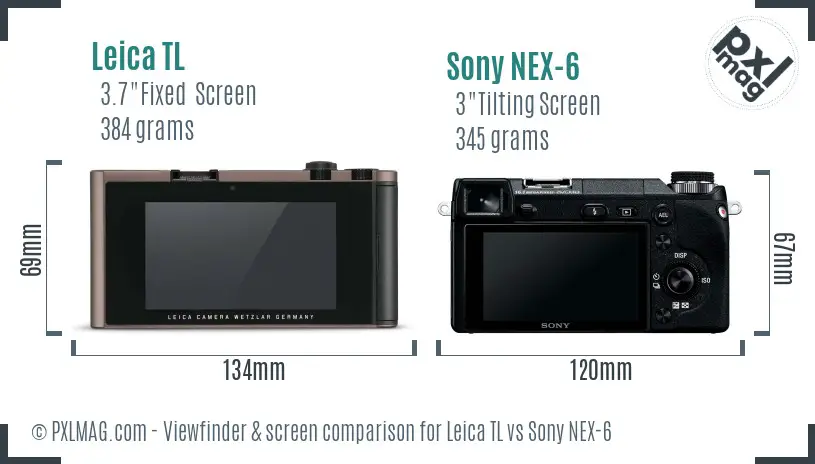 Leica TL vs Sony NEX-6 Screen and Viewfinder comparison