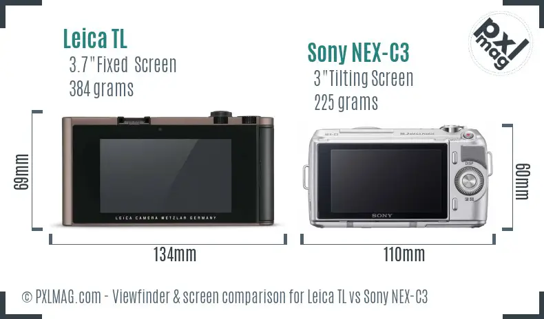 Leica TL vs Sony NEX-C3 Screen and Viewfinder comparison