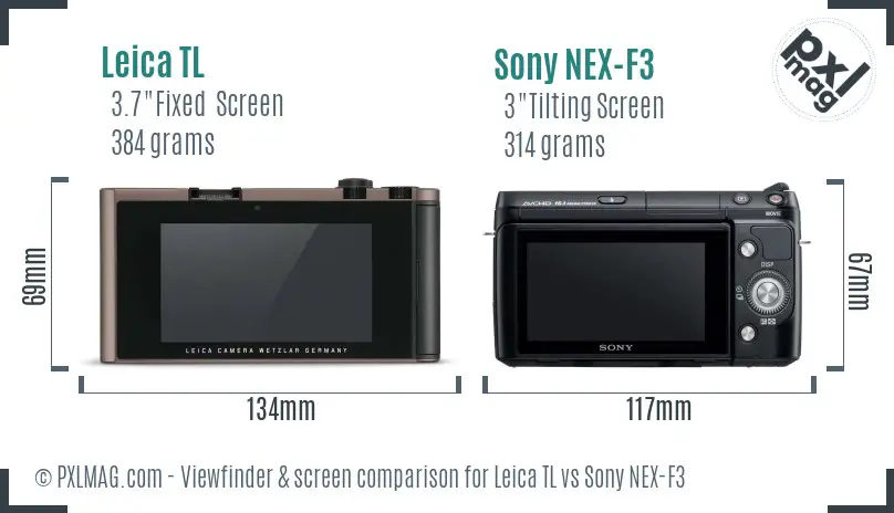 Leica TL vs Sony NEX-F3 Screen and Viewfinder comparison