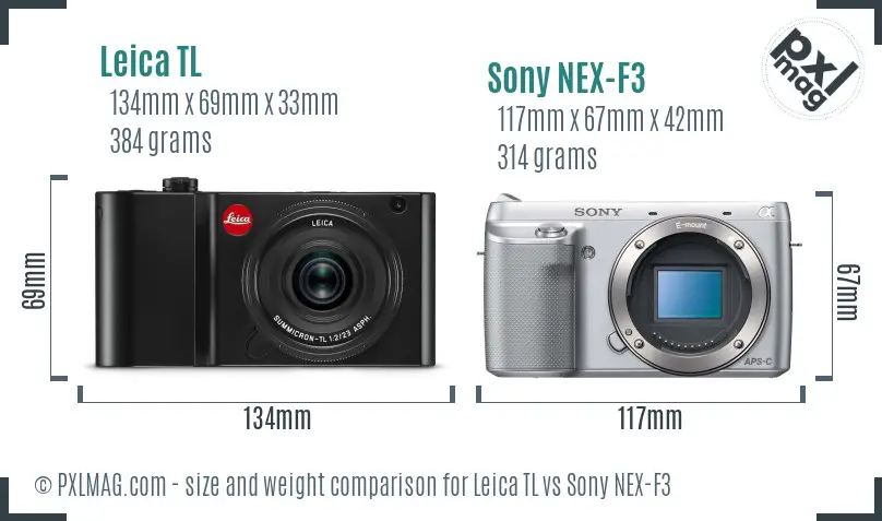 Leica TL vs Sony NEX-F3 size comparison