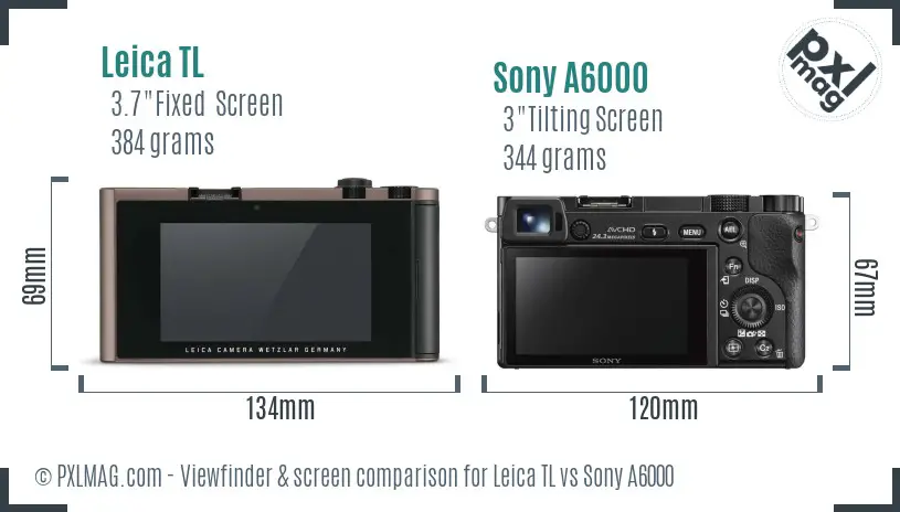 Leica TL vs Sony A6000 Screen and Viewfinder comparison