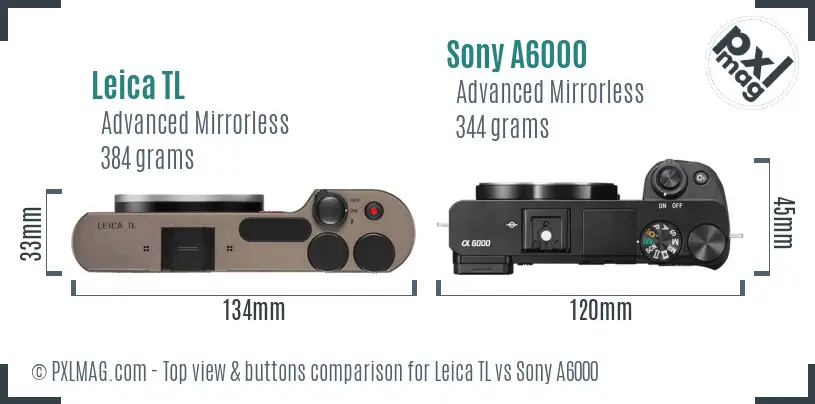 Leica TL vs Sony A6000 top view buttons comparison
