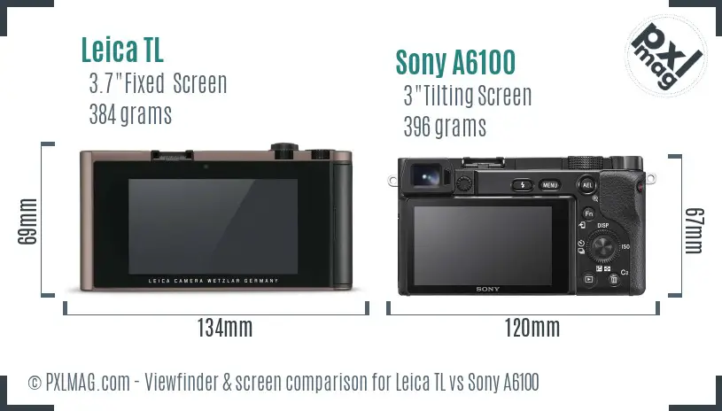 Leica TL vs Sony A6100 Screen and Viewfinder comparison