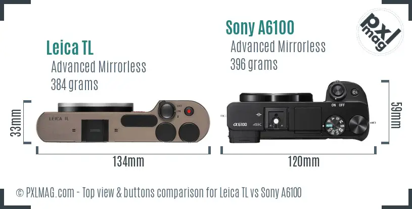 Leica TL vs Sony A6100 top view buttons comparison