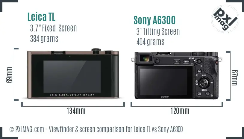 Leica TL vs Sony A6300 Screen and Viewfinder comparison