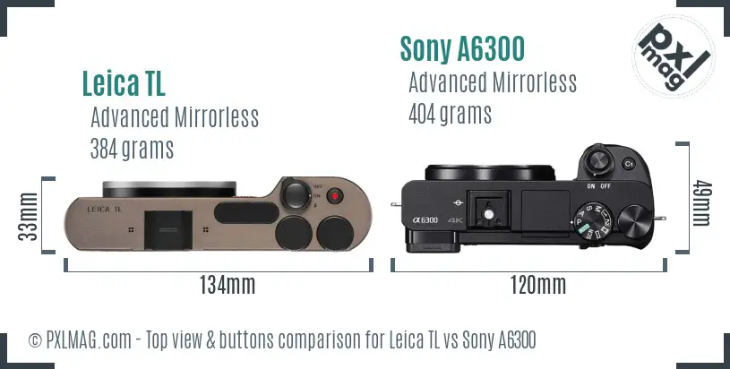 Leica TL vs Sony A6300 top view buttons comparison