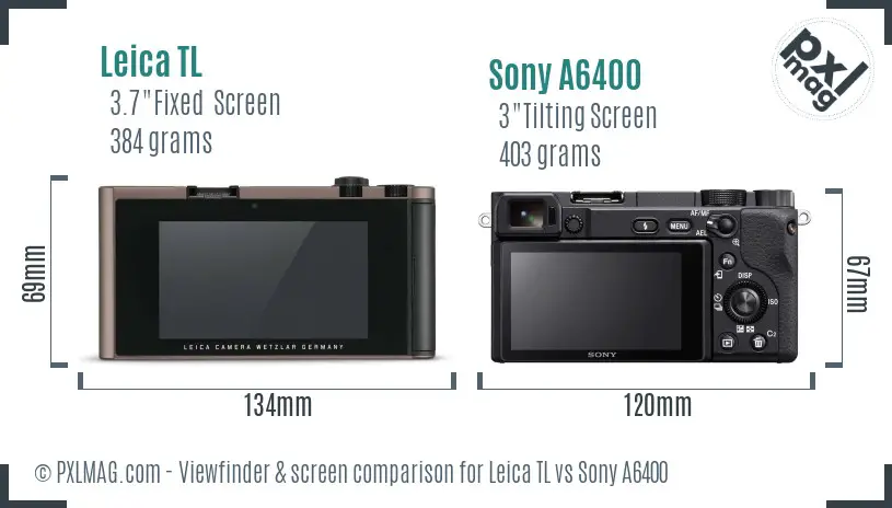 Leica TL vs Sony A6400 Screen and Viewfinder comparison