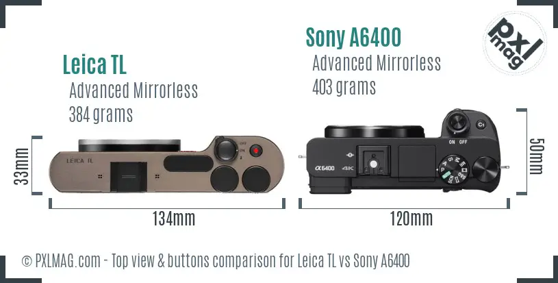 Leica TL vs Sony A6400 top view buttons comparison