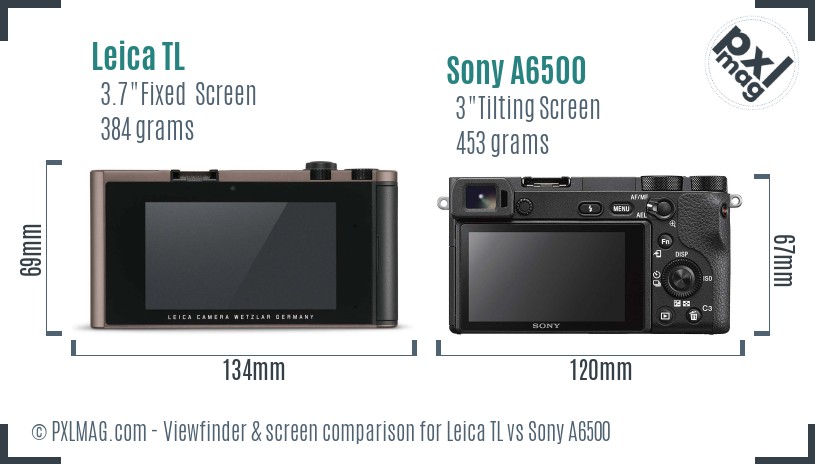 Leica TL vs Sony A6500 Screen and Viewfinder comparison