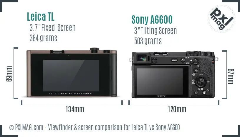Leica TL vs Sony A6600 Screen and Viewfinder comparison