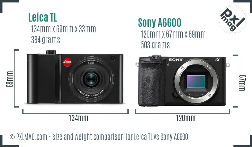 Leica TL vs Sony A6600 size comparison