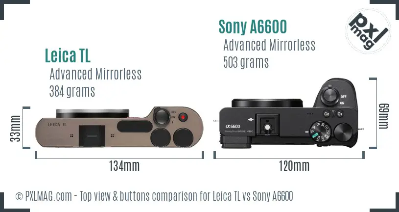 Leica TL vs Sony A6600 top view buttons comparison