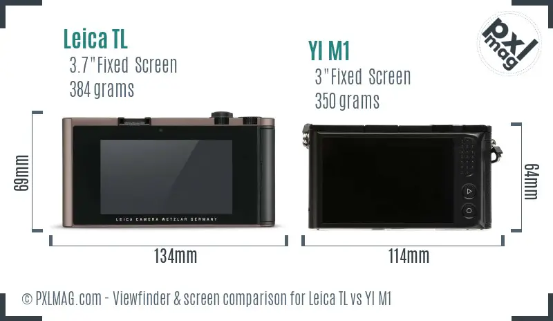 Leica TL vs YI M1 Screen and Viewfinder comparison